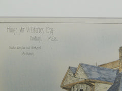 House for W. D. Forbes, Esq., Roxbury, MA, 1884, Original Plan. Bradlee, Winslow & Wetherell.