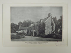 House of Charles C. Townsend, Ardsley-On-Hudson, NY, 1929, Lithograph. James C. Mackenzie.