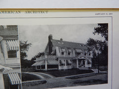 House of R.G. Jones, ESQ., Newton Centre, MA, Lithograph,1914. Mr. R. W. Power.