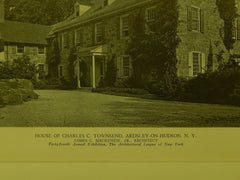 House of Charles C. Townsend, Ardsley-On-Hudson, NY, 1929, Lithograph. James C. Mackenzie.