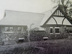Danielson-Lincoln Memorial Library, Brimfield, MA, 1905, Lithograph. Lewis.