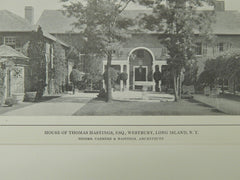 House of Thomas Hastings, Westbury, NY, 1914, Lithograph. Carrere & Hastings.