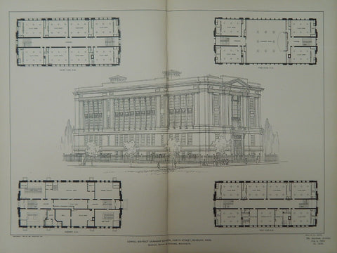 Lowell District Grammar School, Heath Street, Roxbury, MA, 1903, Original Plan. Shepley, Rutan & Coolidge.