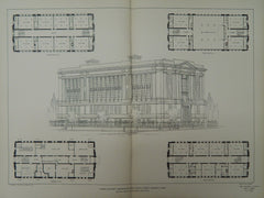Lowell District Grammar School, Heath Street, Roxbury, MA, 1903, Original Plan. Shepley, Rutan & Coolidge.