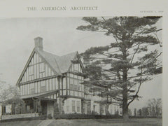 Exterior, House of Gustave C. Kuemmerle, Fort Washington, PA, 1919, Lithograph. C. E. Schermerhorn.