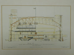 Section, Armory of the Seventy-First Regiment, New York, NY, 1906, Original Plan. Clinton & Russell.
