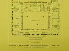 Elevation & Section, Morgan & Wright Building, Detroit, MI, 1914, Original Plan. Albert Kahn.