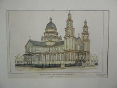 Competitive Design for Cathedral of St. John, Denver, CO, 1903, Original Plan.Frederick J. Sterner.
