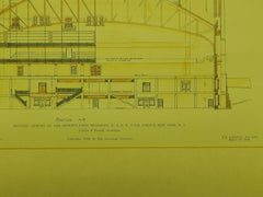Section, Armory of the Seventy-First Regiment, New York, NY, 1906, Original Plan. Clinton & Russell.