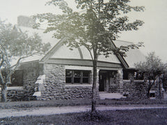 Danielson-Lincoln Memorial Library, Brimfield, MA, 1905, Lithograph. Lewis.