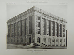 Land Office Building, Austin, TX, 1919, Lithograph. Atlee B. Ayres.