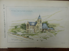 Memorial "Church of the Angels", Los Angeles, CA, 1890. Original Plan. Coxhead.