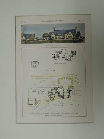 House of Ellery S. James, East Hampton, L.I. NY, 1929, Original Plan. Bullard.