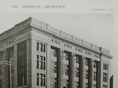 Land Office Building, Austin, TX, 1919, Lithograph. Atlee B. Ayres.