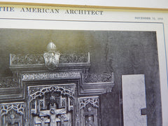 Triptych,Prie-Dieu, Overall View, Private Chapel of Bishop, Rhode Island,1914,Lithograph. Cram, Goodhue, Ferguson.