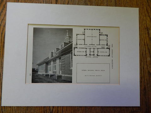 School Building, Bryan, TX, 1914. F.J. Fountain.