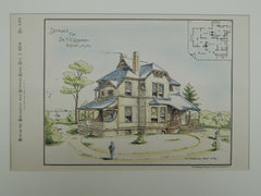 House for Dr. T. O. Loveland, Boston, MA, 1884, Original Plan. A. C. Fernald.