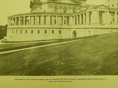 Peristyle and Library, New York University, New York, NY, 1901, Lithograph. McKim, Mead & White.