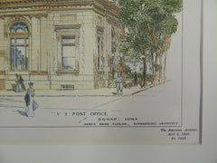 US Post Office, Boone, IA, 1903, Original Plan. James Knox Taylor.