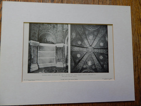 Mausoleum for John D. Archibold, ESQ, Tarrytown, NY,1906, Lithograph. Morris, Butler & Rodman.