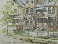 Residence for J. H. Hart, East Orange, NJ, 1885, Original Plan. A.M. Stuckert.