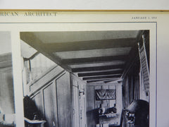 Copy of House of Mr. C.S. Waldo,Jr., Hall, Brookline,MA, Lithograph,1914. Mr. J. Lovell Little, Jr.