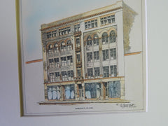 Mohawk Block and Floor Plans, Buffalo, NY, 1889, Original Plan. E.A. Kent.