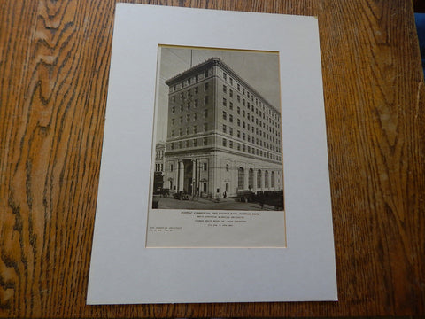 Pontiac Commercial & Savings Bank, Pontiac, MI, Lithograph,1924. Smith,Hinchman & Grylls.