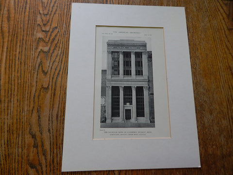The National Bank of Commerce,Detroit, MI, 1918,Lithograph.  Albert Kahn, Ernest Wily Associate.