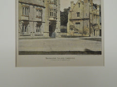 Magdalene College, Cambridge, UK. 1891. Colored Photograph.G.F. Bodley, A.R.A. & T. Garner.