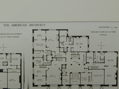 Number 471 Park Avenue, New York, NY, 1909, Original Plan. Charles W. Buckham.