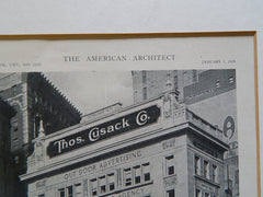Building for Thomas Cusack Co., Broadway&5th Ave, New York, NY, 1919, Lithograph.