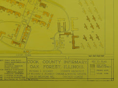 Building Layout for the Cook County Infirmary in Oak Forest IL, 1915. Richard E. Schmidt