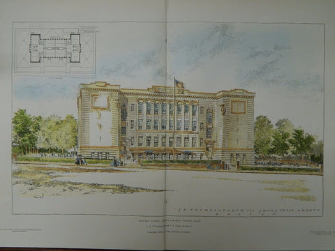 Primary School, Lewis District, Boston, MA, 1905. J. A. Schweinfurth and J. J. Craig.