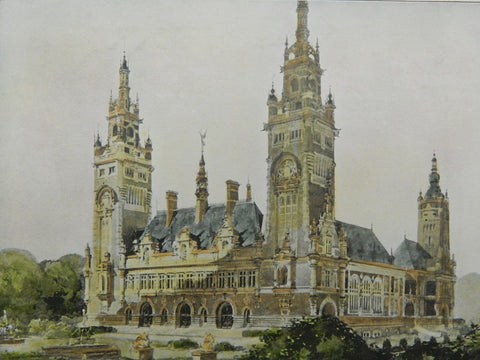 Design for the Peace Palace in The Hague, Holland, 1906. L. M. Cordonnier