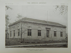 Duffield Branch Library, Detroit, MI, 1919, Lithograph. Marcus R. Burrowes.
