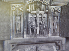 Triptych,Prie-Dieu, Overall View, Private Chapel of Bishop, Rhode Island,1914,Lithograph. Cram, Goodhue, Ferguson.