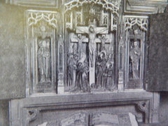 Triptych,Prie-Dieu, Overall View, Private Chapel of Bishop, Rhode Island,1914,Lithograph. Cram, Goodhue, Ferguson.