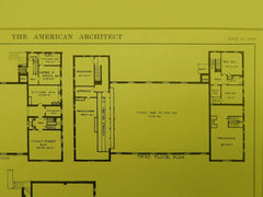 Gymnasium Floor Plans, State Normal School, Los Angeles, CA, 1914, Original Plan. Allison & Allison