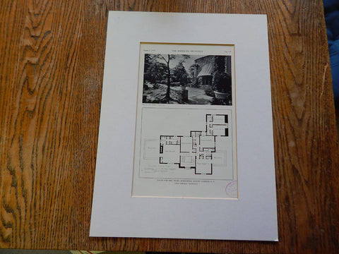House For Mrs. Pearl Schechter, Mount Vernon, NY, 1929, Lithograph. Lewis Bowman.
