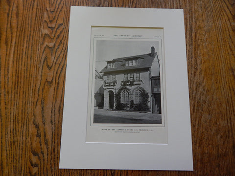 House of Mrs. Lawrence Myers,San Francisco,CA, Lithograph,1914. Sylvain Schnaittacher.