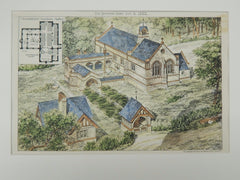 Memorial Church & Mausoleum, Rufford, Lancashire, England, 1883, Original Plan. Robert W. Elis.