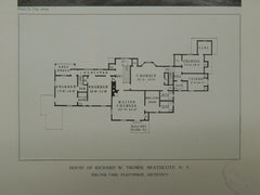 House of Richard W. Trown, Heathcote, NY, 1929, Lithograph. Walter Carl Pleuthner.