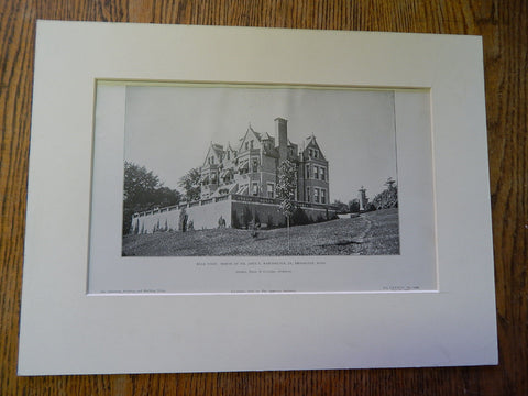 House of Mr.John L. Batchelder,JR., Brookline, MA,1905,Lithograph. Shepley, Rutan, & Coolidge.