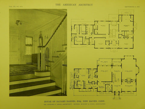 Interior: House of Bayard Barnes, Esq., New Haven CT, 1916. Murphy & Dana