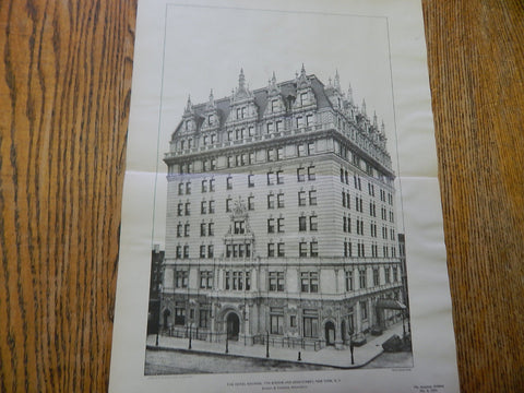The Hotel Navarre, 7th Ave, 38th St, New York, NY, 1901, Lithograph. Barney & Chapman.