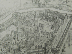 The Tower of London in the Time of Elizabeth, London, UK, 1904, Original Plan.
