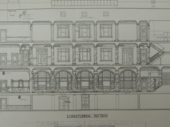 Elevation & Sections, US Post Office & Court House, Elmira, NY, 1902, Orig. Plan. James Knox Taylor.