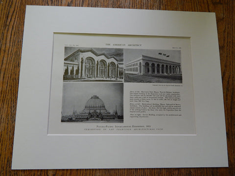 Panama-Pacific International Exhibition,1915, Lithograph.  Ward & Blohme, Bakewell & Brown.