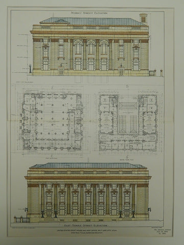 United States Court House and Post Office, Salt Lake City UT, 1902. James Knox Taylor